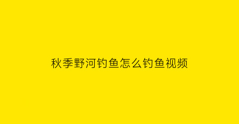 秋季野河钓鱼怎么钓鱼视频