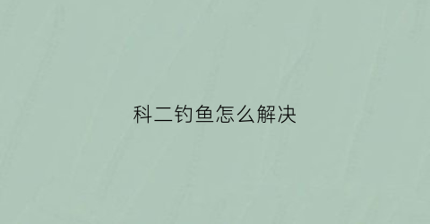科二钓鱼怎么解决(科目二怎么了)