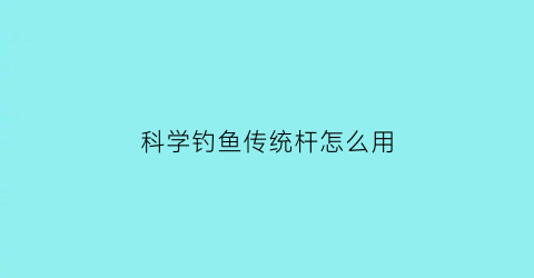 科学钓鱼传统杆怎么用