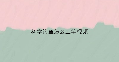 科学钓鱼怎么上竿视频