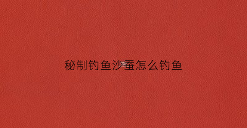 秘制钓鱼沙蚕怎么钓鱼(沙蚕钓鱼挂钩方法图解)
