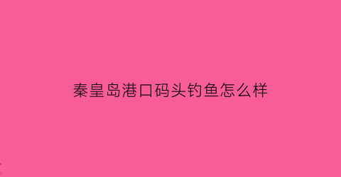 秦皇岛港口码头钓鱼怎么样(秦皇岛渔港码头)