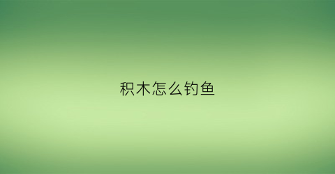 积木怎么钓鱼(乐高积木钓鱼)