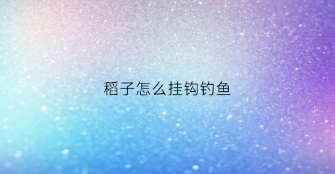 稻子怎么挂钩钓鱼(稻子怎么挂钩钓鱼视频)