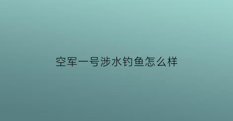 “空军一号涉水钓鱼怎么样(空军一号能见水吗)