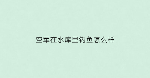 “空军在水库里钓鱼怎么样(空军钓鱼图片大全)