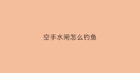 空手水闸怎么钓鱼(空手水闸怎么钓鱼最好)