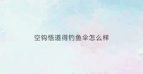 “空钩悟道得钓鱼伞怎么样(空钩悟道的鱼护怎么样)