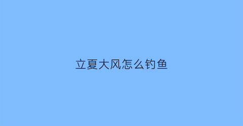 立夏大风怎么钓鱼(夏季大风钓鱼)