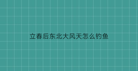 “立春后东北大风天怎么钓鱼(春季东北风钓鱼是钓远还是近)