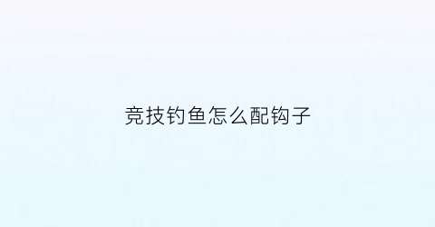 竞技钓鱼怎么配钩子(竞技钓规则)