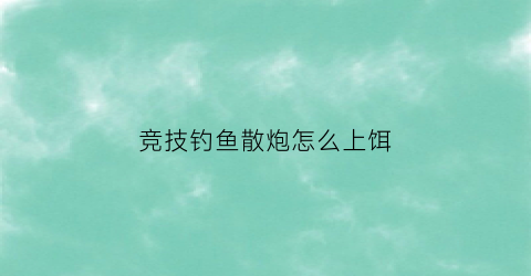 竞技钓鱼散炮怎么上饵(竞技钓鱼散炮怎么用)