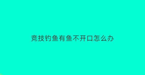 竞技钓鱼有鱼不开口怎么办(竞技钓鱼怎么收费)