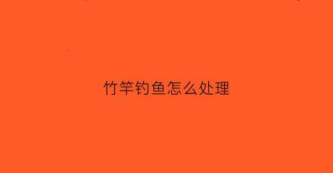 竹竿钓鱼怎么处理