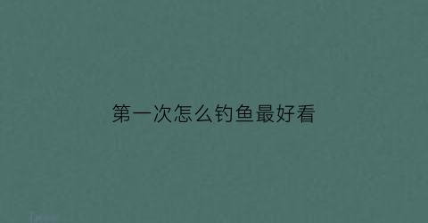 第一次怎么钓鱼最好看(第一次钓鱼技巧)