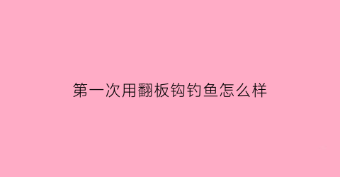 第一次用翻板钩钓鱼怎么样