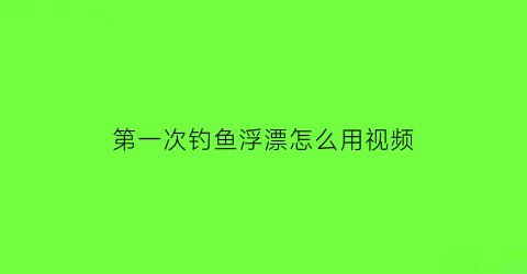 第一次钓鱼浮漂怎么用视频(钓鱼漂浮怎么使用)