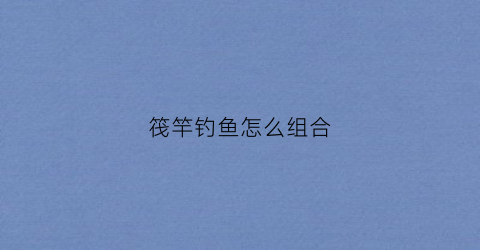 筏竿钓鱼怎么组合(筏竿钓鱼教程)