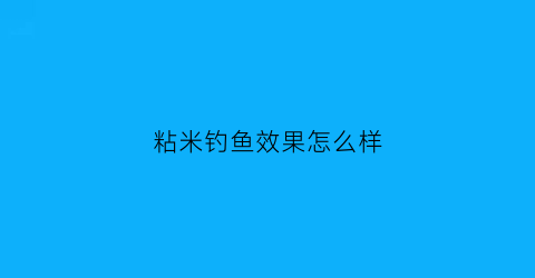 粘米钓鱼效果怎么样