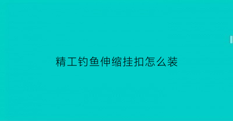 “精工钓鱼伸缩挂扣怎么装(钓鱼伸缩扣有什么用)