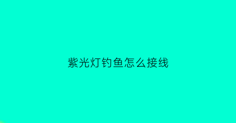 紫光灯钓鱼怎么接线(紫光灯钓鱼怎么接线视频)