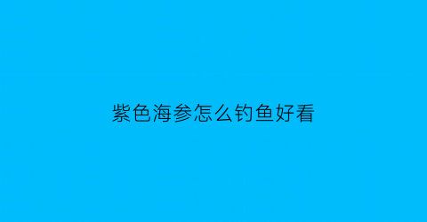 紫色海参怎么钓鱼好看(紫色海参怎么钓鱼好看视频)