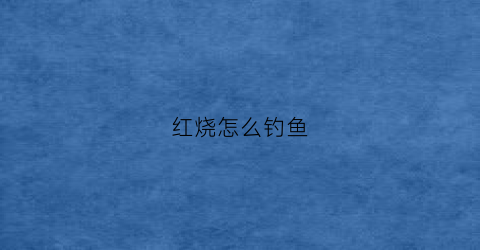 红烧怎么钓鱼(红烧怎么钓鱼好吃)
