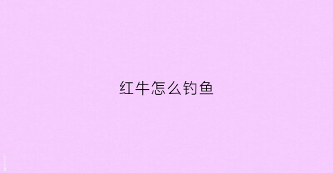 红牛怎么钓鱼(红牛怎么钓鱼效果好)