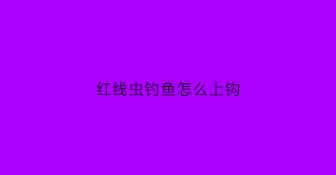 “红线虫钓鱼怎么上钩(红线虫如何钓鱼)