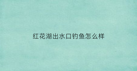红花湖出水口钓鱼怎么样(红花湖水库钓鱼地点)