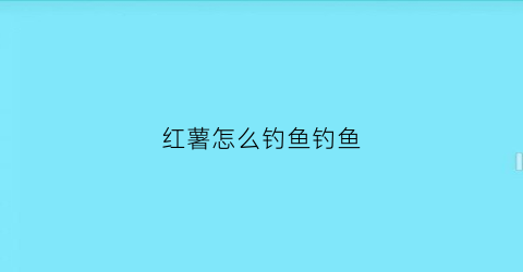 红薯怎么钓鱼钓鱼(红薯钓鱼新方法你用对了么)