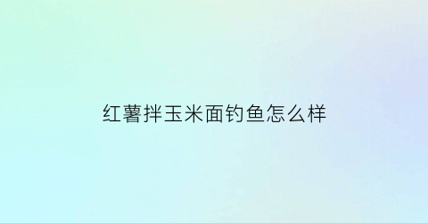 红薯拌玉米面钓鱼怎么样(红薯跟玉米面做什么好吃)