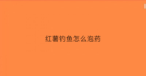 红薯钓鱼怎么泡药(红薯怎么做钓饵料)