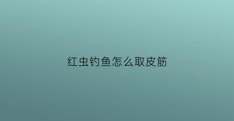 红虫钓鱼怎么取皮筋(红虫皮筋颗粒钓小鱼怎么用)