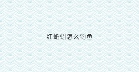 红蚯蚓怎么钓鱼(红蚯蚓钓鱼好还是黑蚯蚓)