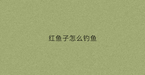 红鱼子怎么钓鱼