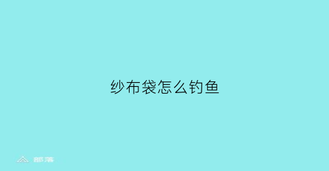 “纱布袋怎么钓鱼(纱布袋子怎么做)