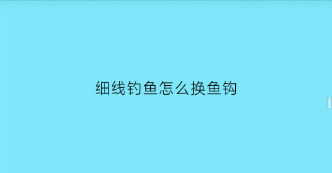 细线钓鱼怎么换鱼钩(细线能钩什么简单点的)