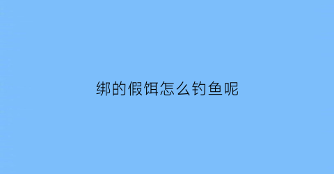 “绑的假饵怎么钓鱼呢(绑的假饵怎么钓鱼呢)