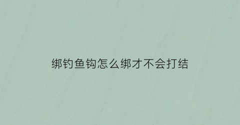 绑钓鱼钩怎么绑才不会打结(钓鱼钩子怎么绑)