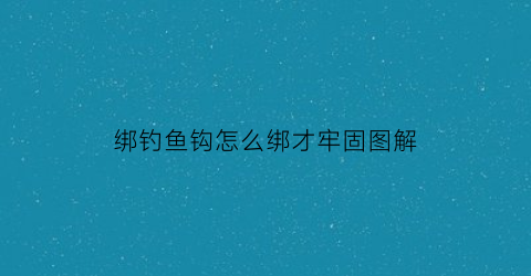 绑钓鱼钩怎么绑才牢固图解(绑钓鱼钩视频教程)