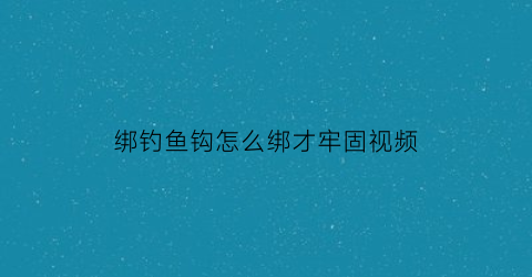 绑钓鱼钩怎么绑才牢固视频(绑钓鱼钩的技巧)