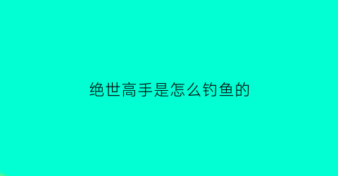 “绝世高手是怎么钓鱼的(《绝世高手》)