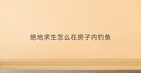 绝地求生怎么在房子内钓鱼(绝地求生自定义房间房主怎么飞行)