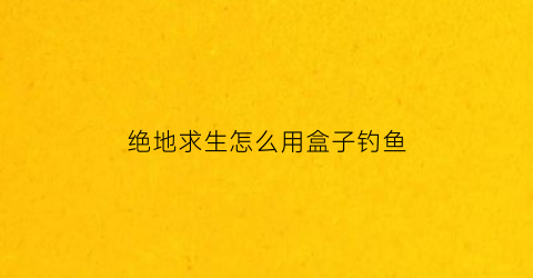 “绝地求生怎么用盒子钓鱼(绝地求生盒子助手叫什么)