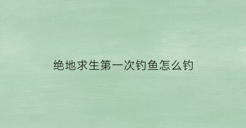 绝地求生第一次钓鱼怎么钓(绝地求生第一次玩怎么设置)