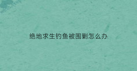 绝地求生钓鱼被围剿怎么办(绝地求生被队友击杀)