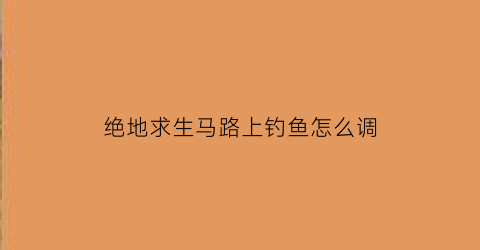 绝地求生马路上钓鱼怎么调(绝地求生怎么在地图上拉线)