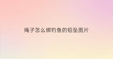 绳子怎么绑钓鱼的铅坠图片(绳子怎么绑在钩子上)