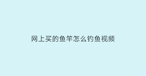 “网上买的鱼竿怎么钓鱼视频(网上买的鱼竿怎么钓鱼视频讲解)